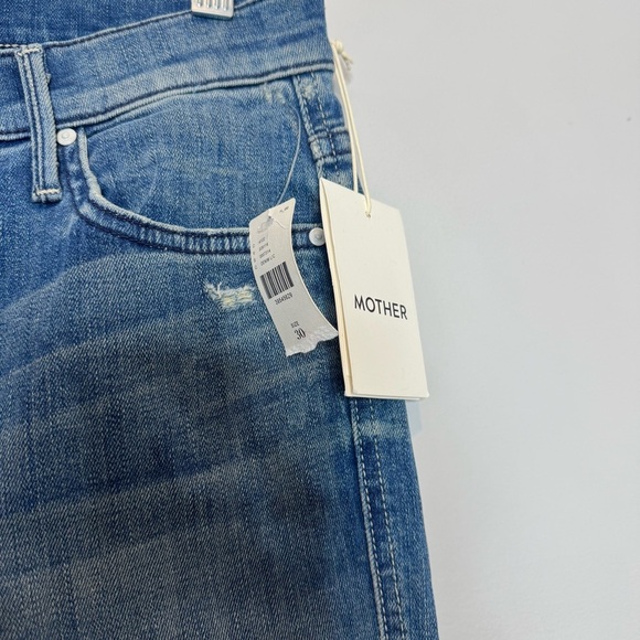 MOTHER NWT High Waisted Rascal Crop Graffiti Girl Size 30 Medium Wash Straight - Picture 3 of 11